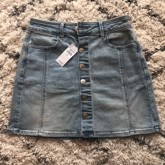 AE button front denim mini skirt - Picture 1 of 2